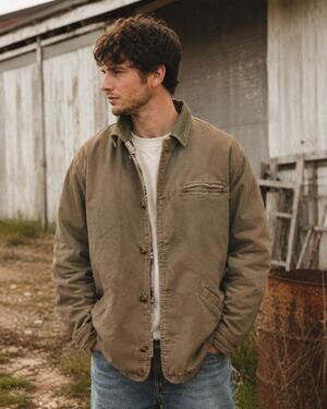 Vintage Cherokee Jacket Men’s Medium Cotton Workwear Brown Flannel Lined